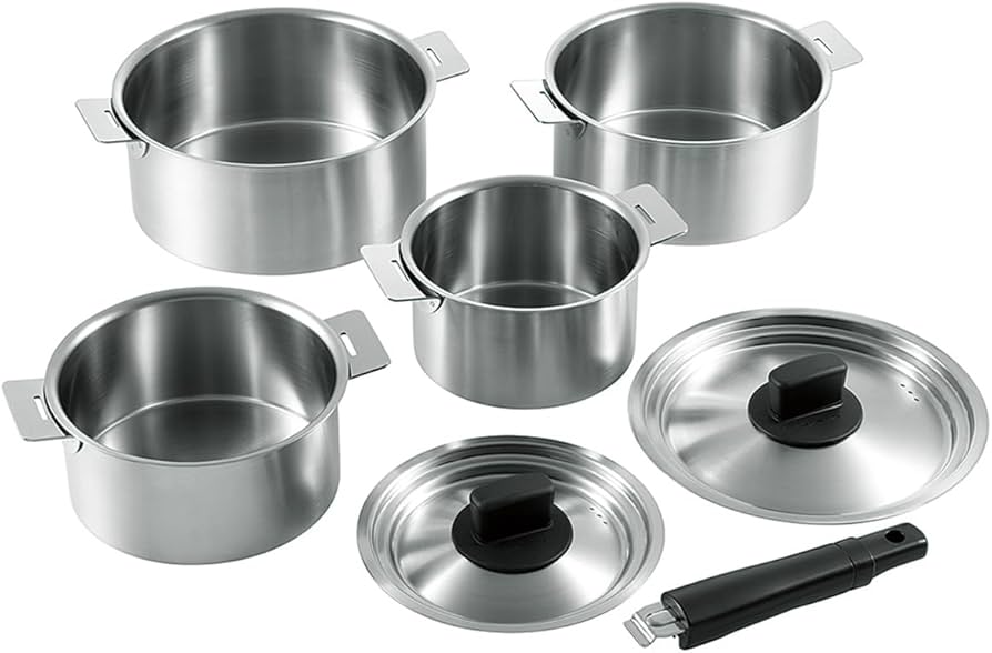 Amazon.co.jp: ステンレス 鍋 日本製 鍋セット ハンドル着脱式 取っ手