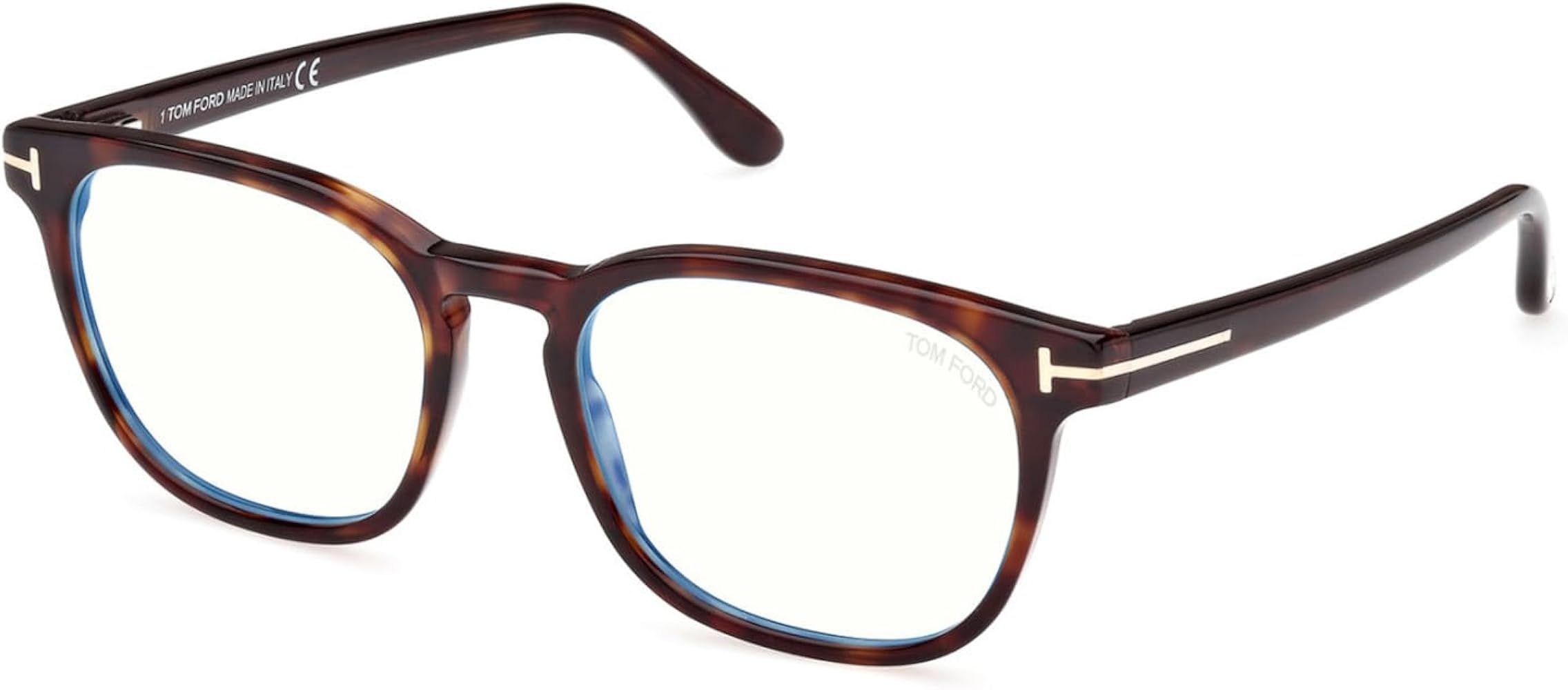 Tom Ford Eyeglasses FT 5868 -B 052 Shiny Dark Havana, t Logo, Eco