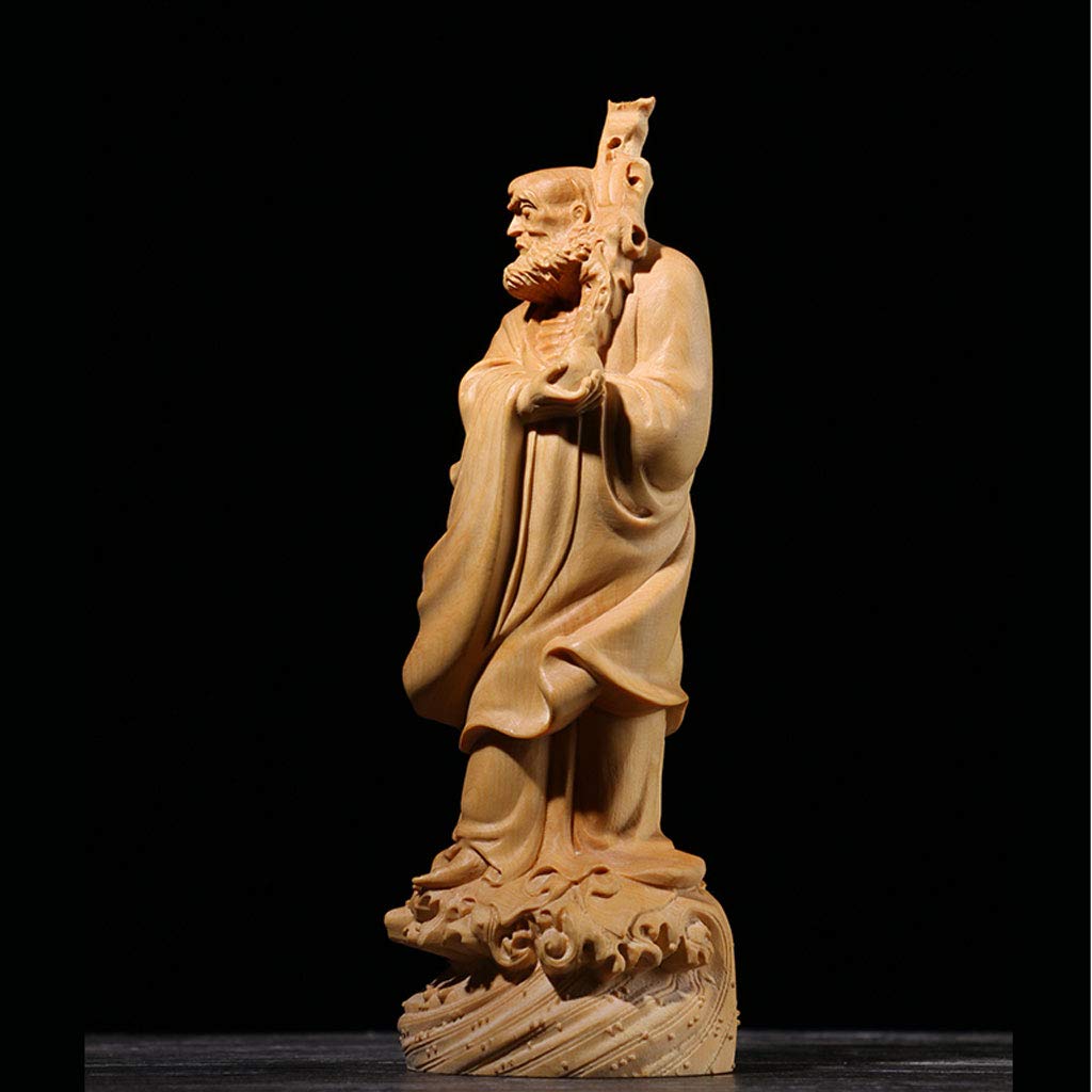 Amazon｜達磨大師立像 高級天然ツゲ木彫り達磨像 木製仏像 神像 仏教