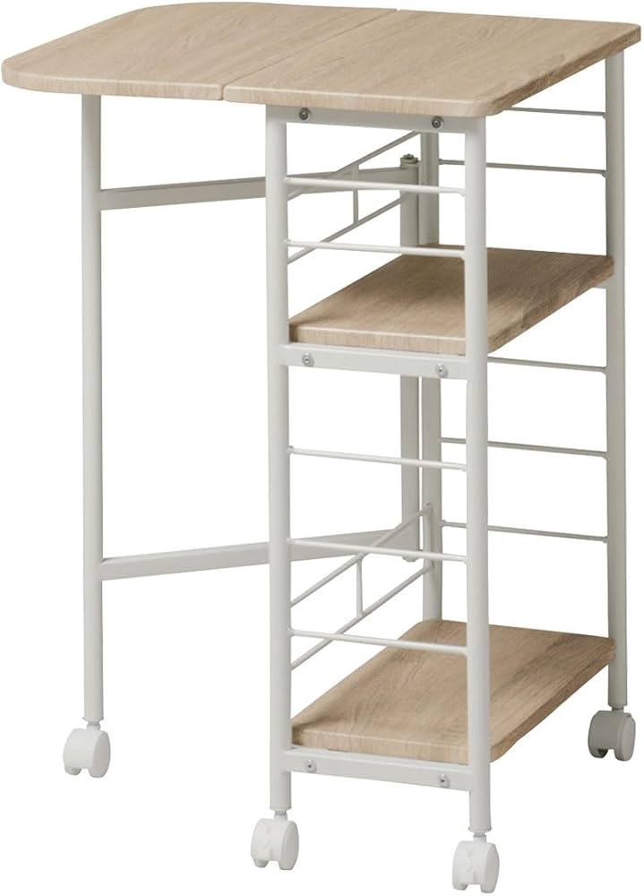 Amazon.co.jp: バタフライワゴン キャスター付き キッチンワゴン 天板