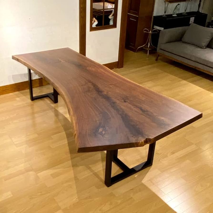 Amazon｜ウッドギャラリー樹 一枚板テーブル ウォールナット 無垢