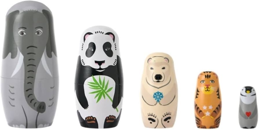 Amazon.co.jp: マトリョーシカ マトリョシカ 5 個木製入れ子人形象