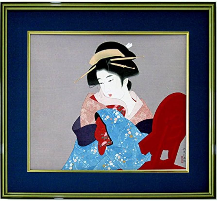 Amazon.co.jp: 伊東深水『三千歳』木版画 人物画 女性画 美人画 浮世絵