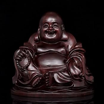 Amazon.co.jp: 布袋さんの置物 6cm 高級天然 黒檀 木彫りの布袋様