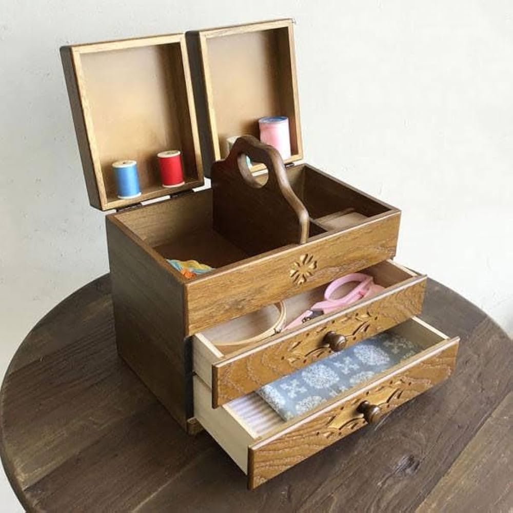 Amazon.co.jp: ウッドギャラリー樹 Alice ソーイングボックス2 日本製