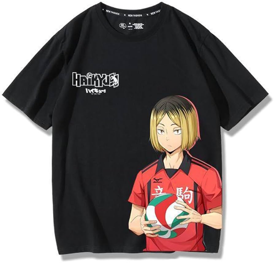 Amazon.co.jp: ハイキュー！！ Tシャツ 半袖 丸首 上着 孤爪研磨 黒尾