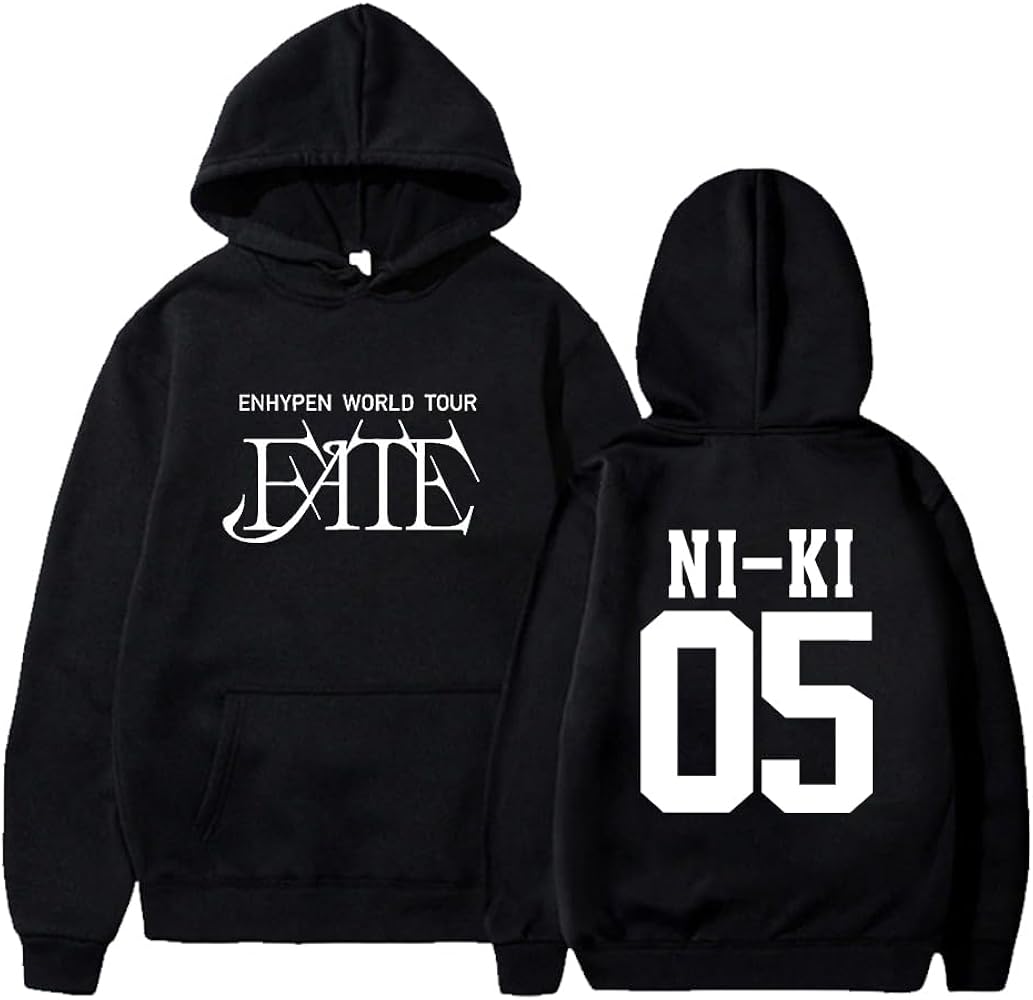 Kpop Enhypen Merch En World Tour Hoodie NI-KI Logo Long Sleeve