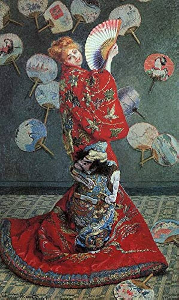Amazon.co.jp: アート絵画 La Japonaise カミーユ・モネ、日本の衣装を
