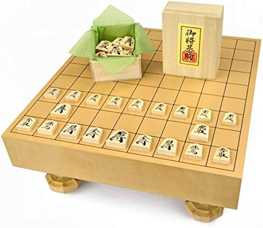 Amazon | 新桂2寸ハギ足付将棋盤セット 木製樺材優良押し駒 将碁屋ミニ