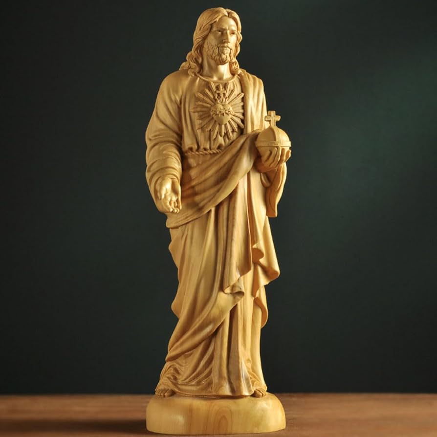 Amazon.co.jp: dsdsad 木彫り イエス・キリスト像 卓上型 高級天然ツゲ