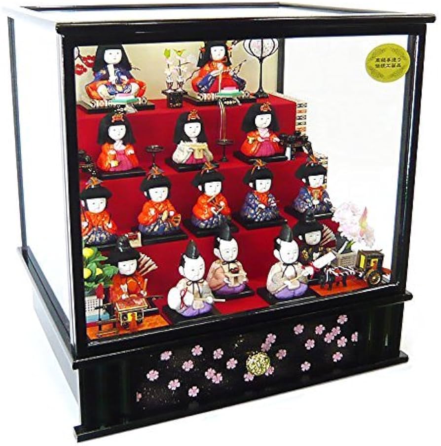 Amazon | 雛人形 木目込人形 フルセット 十五人 丈夫な ガラスケース