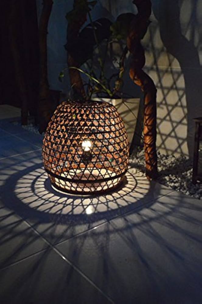 Amazon.co.jp : 間接照明 スタンドライト ♪ラタンの置き型ランプ