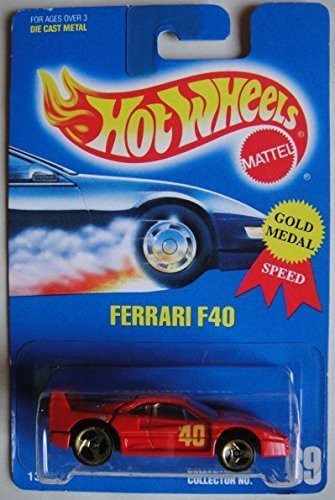 Amazon.com: HOT WHEELS ALL BLUE CARD RED FERRARI F40 #69 : Toys