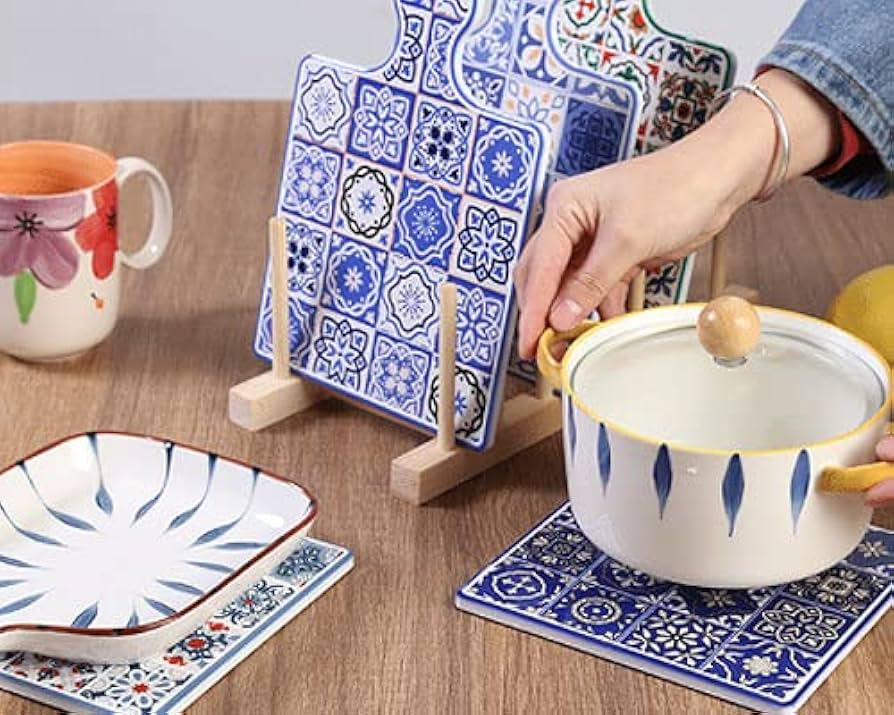 Amazon｜鍋敷き 陶器 バラ 鍋敷き 陶器 コルク 鍋敷き 鍋しき おしゃれ