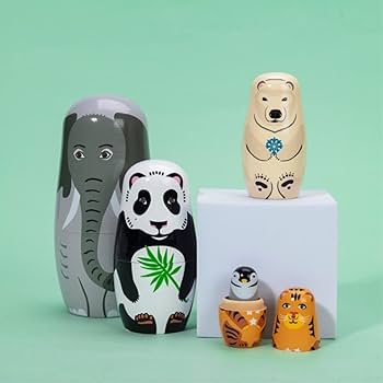 Amazon.co.jp: マトリョーシカ マトリョシカ 5 個木製入れ子人形象