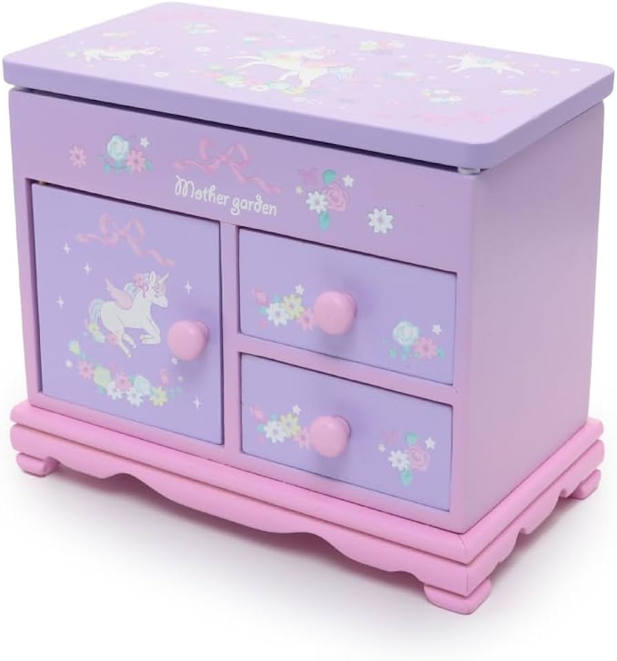 Amazon｜マザーガーデン ユニコーン アクセサリーケース 木製 鏡付き