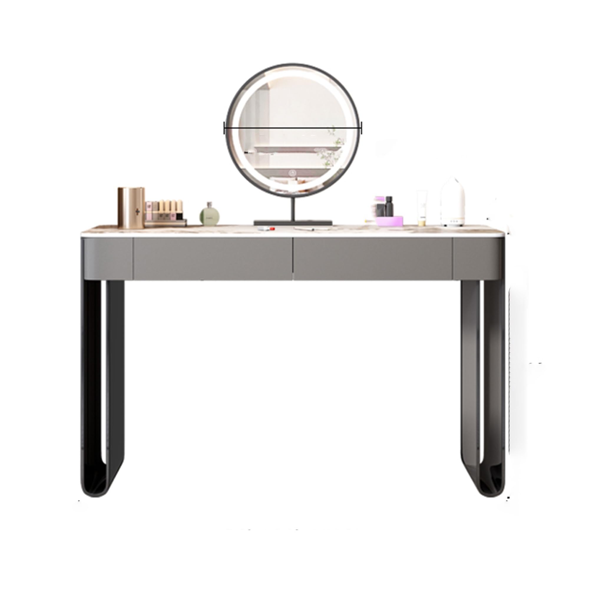 Amazon｜LEDミラーライト付き化粧台、ドレッサー、テーブルドレッサー