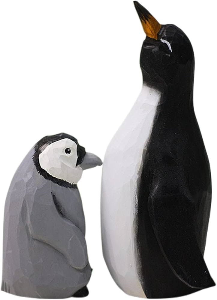 Amazon.co.jp: ペンギン木製アート置物手作りユニークなオリジナル