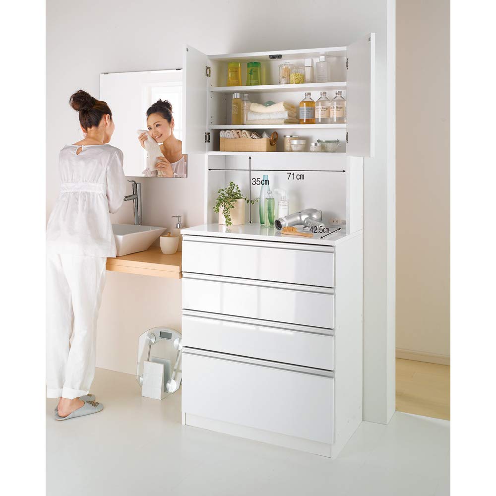 Amazon｜ディノス トイレ 洗面所 ランドリー収納 洗面所収納 隙間収納