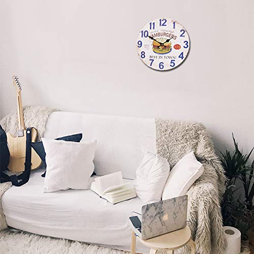 Amazon.co.jp: アメリカンウォールクロック 時計 34cm (ハンバーガー
