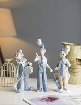 Amazon.co.jp: ZHUSHI 塗装セラミックピエロキャラクター彫刻家の装飾