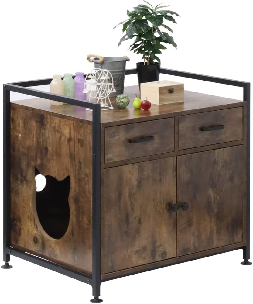 Amazon | seathestars 猫用トイレが隠せる キャットクローゼット 猫用