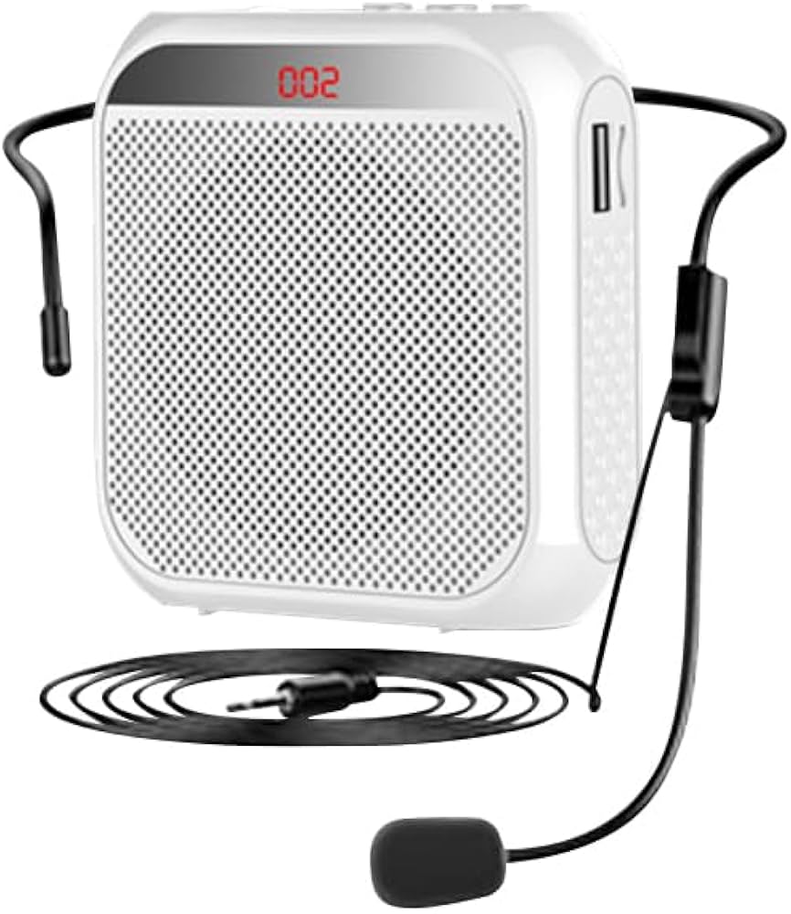 Amazon.co.jp: ポータブル 拡声器 メガホン ハンズフリー マイク付き