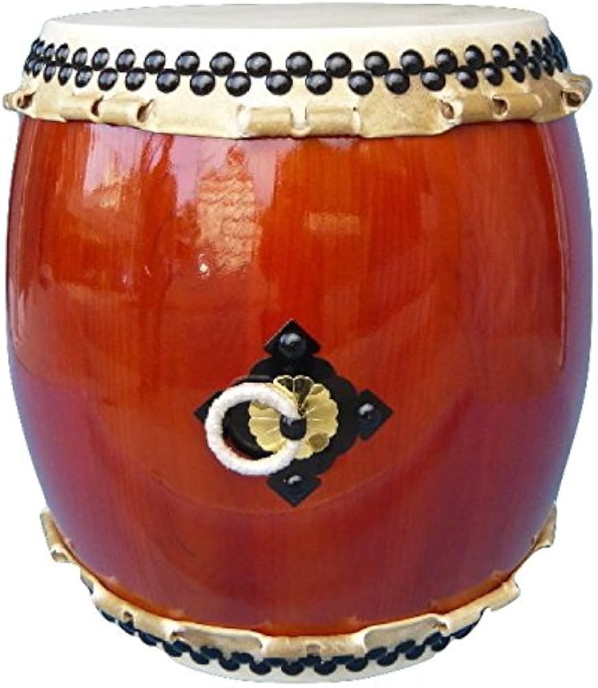 Amazon | 長胴太鼓(天然木集成胴歌口補強）直径48cm（1.6尺）バチ付