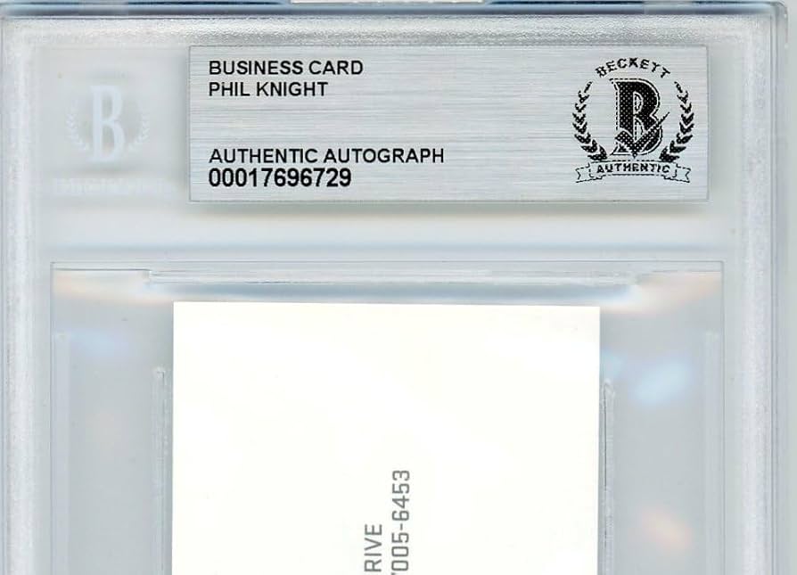 Amazon.co.jp: ナイキ 創始者 フィル・ナイト 直筆 サイン 入り 名刺
