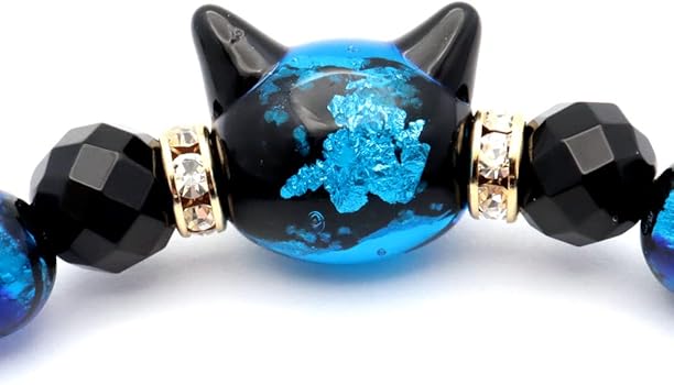 Amazon.co.jp: [GOLD STONE] ホタルガラス ブレスレット 光る 夜光 猫