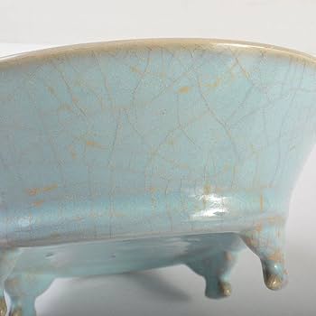 Amazon.co.jp: 中国 汝窯 天青釉 青磁 水盤 筆洗 水仙盆 C 6728E