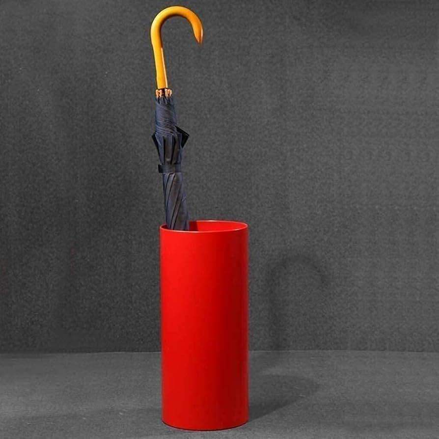 Amazon｜傘立て、ヨーロッパの円筒形傘立て、プラスチックトレイ、赤