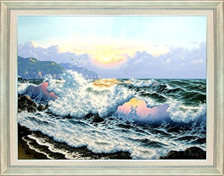 Amazon.co.jp: ウィラード・アリザラ『Sea at Down（F50）』油彩画