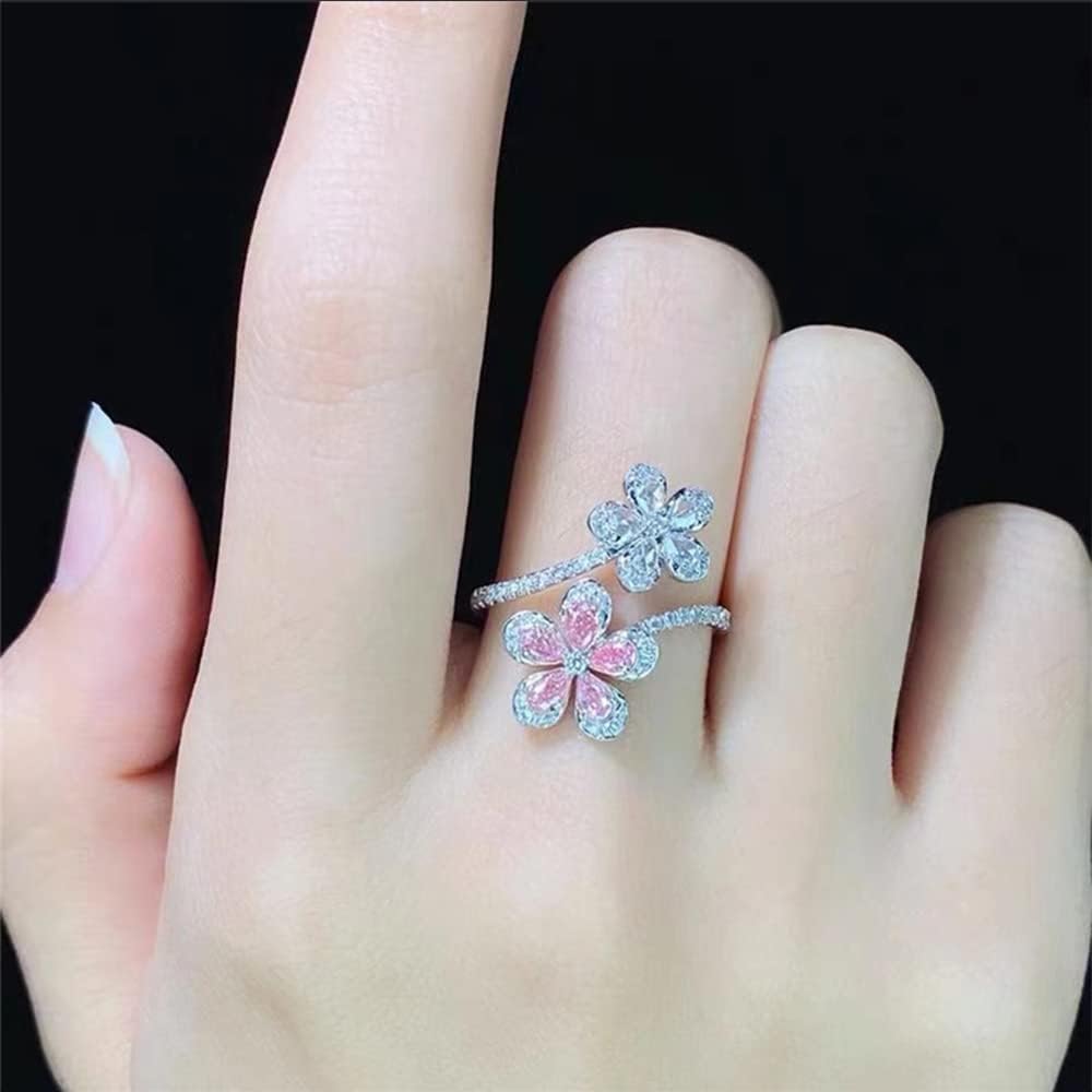 Amazon.com: Cherry Blossom Statement Ring for Women Sparkling
