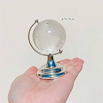 Amazon.co.jp: STK ミニ地球儀 ガラス 置き物 水晶 飾り物 地球儀 置物