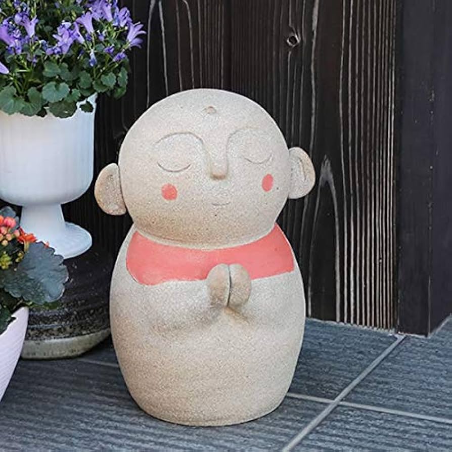 Amazon.co.jp: 信楽焼 お地蔵様 置き物【丸地蔵（中）me-0017】守り神