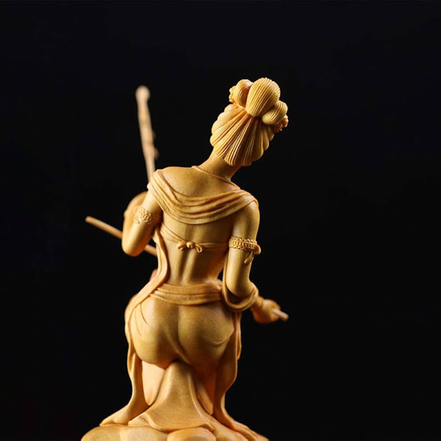 Amazon.co.jp: 彫刻 東洋の古典的な中国のフィドル二胡女性像の家の