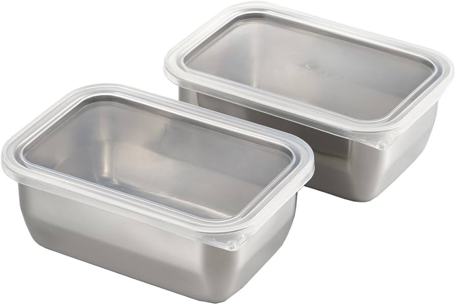 Amazon｜郷技 ステンレス保存容器2個組 YJ2612｜保存容器