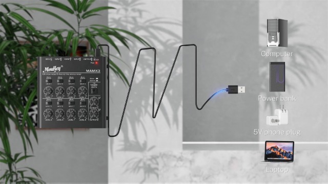 Amazon | Moukey 低ノイズ 8チャンネル ライン ミニオーディオミキサー