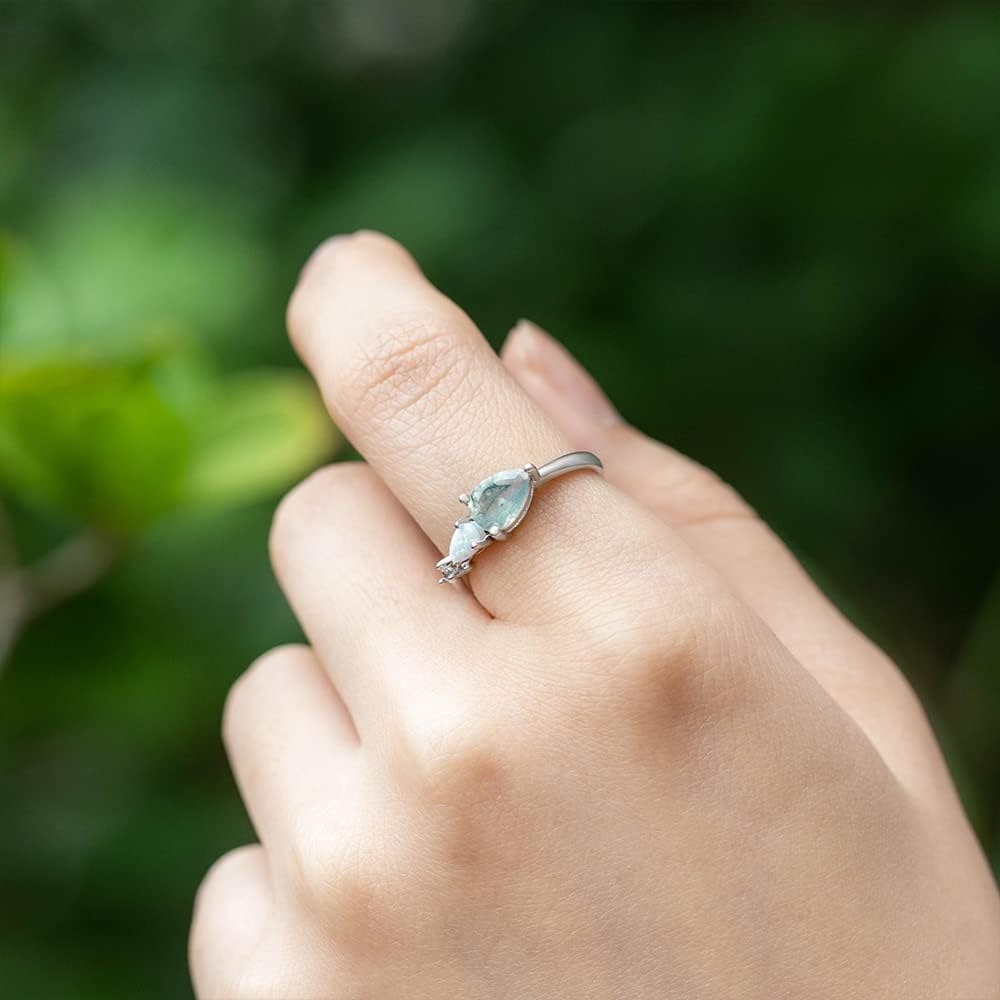 Amazon | [Ugaarsan] モスアゲート リング レディース シルバー925