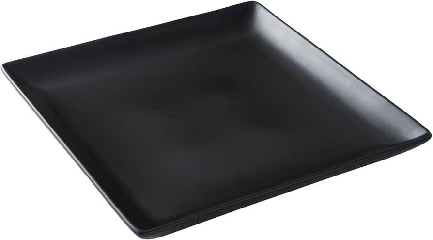Amazon.co.jp: 大皿 スクエアー プレート30cm/ブラック【スクエア
