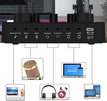 Amazon.com: Podcast Equipment Bundle for 2, V8mx Audio Interface