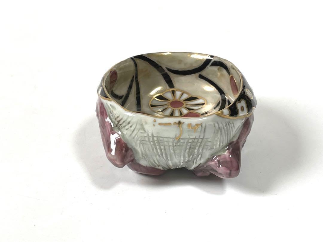 Amazon.co.jp: 陶芸家 人気作家 植葉香澄 ネコトリ型ポピー文 盃 ねこ