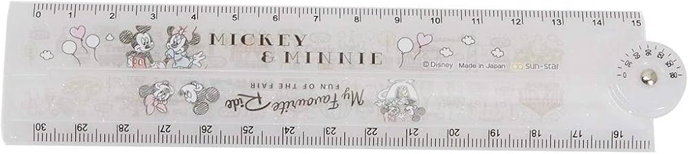 Amazon.co.jp: ミッキー＆ミニー[ものさし]分度器付き 30cm 折りたたみ