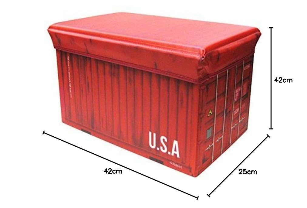 Amazon.co.jp: Container, Storage Box, Red, Folding Storage Case