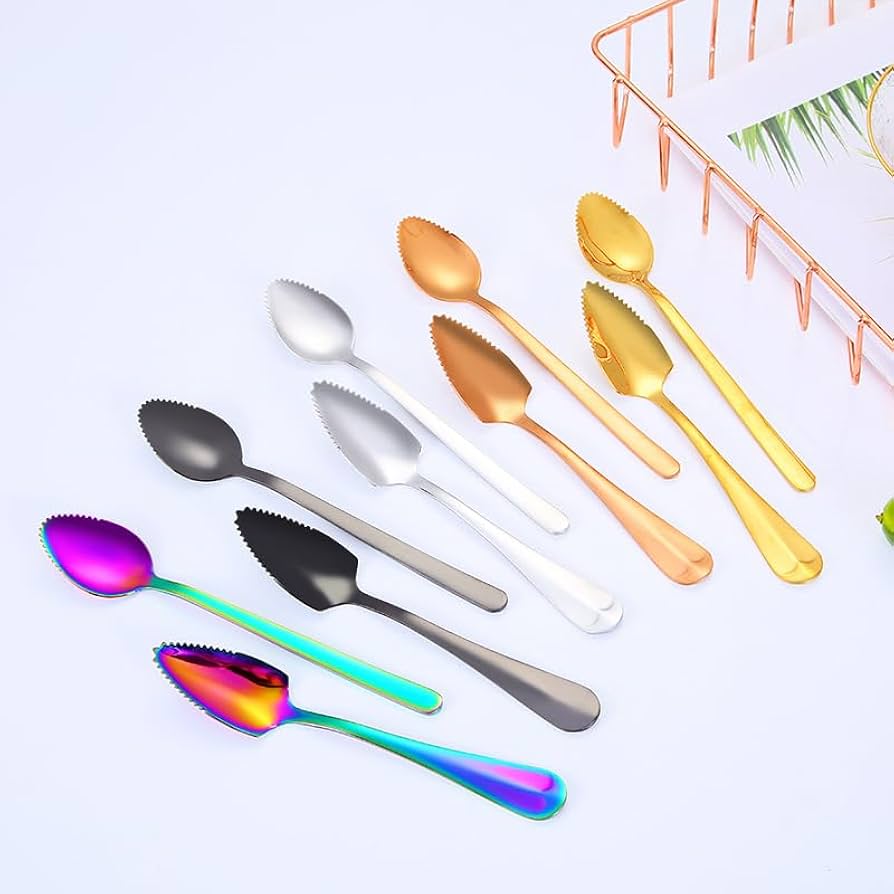 Amazon.co.jp: 5本 ステンレス ギザギザ グレープフルーツ スプーン