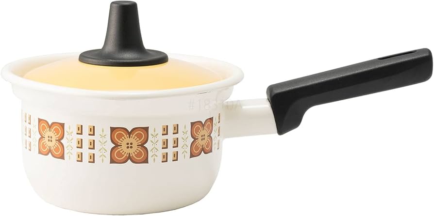 Amazon｜富士ホーロー 70年代復刻柄 昭和 レトロ 琺瑯 片手鍋 ミルク