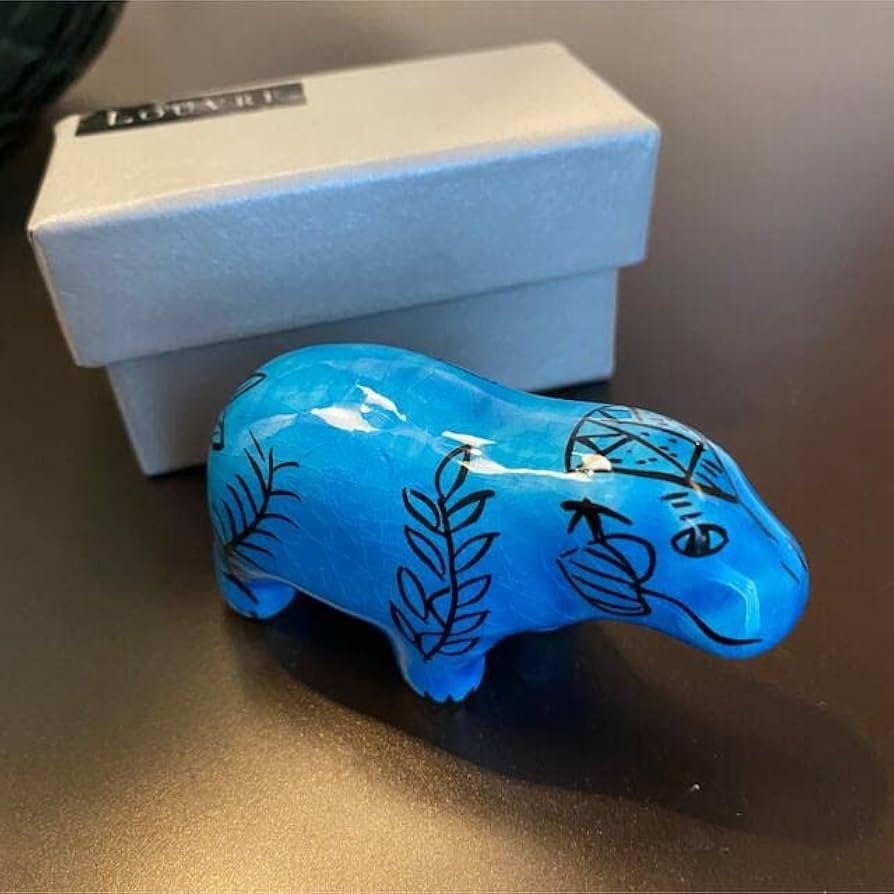 Amazon.co.jp: 青いカバ エジプシャンブルー 置物 復活再生の守神