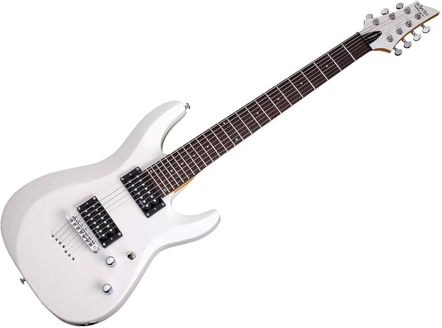 Amazon.com: Schecter C-7 DELUXE Satin White 7-String Solid-Body
