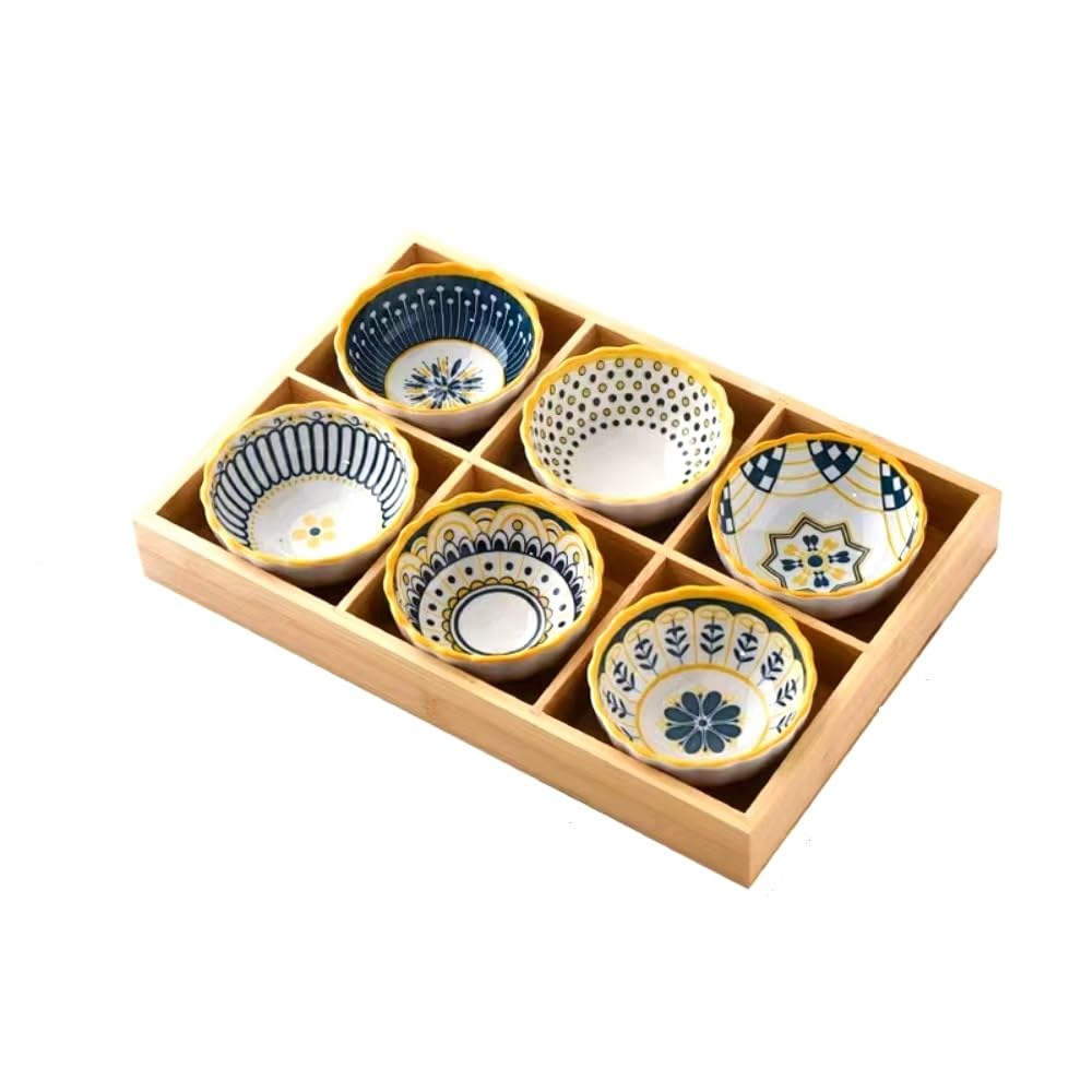 金彩松型 其泉窯 前菜陶器皿5枚セット 木箱付き 金彩松型 其泉窯 前菜